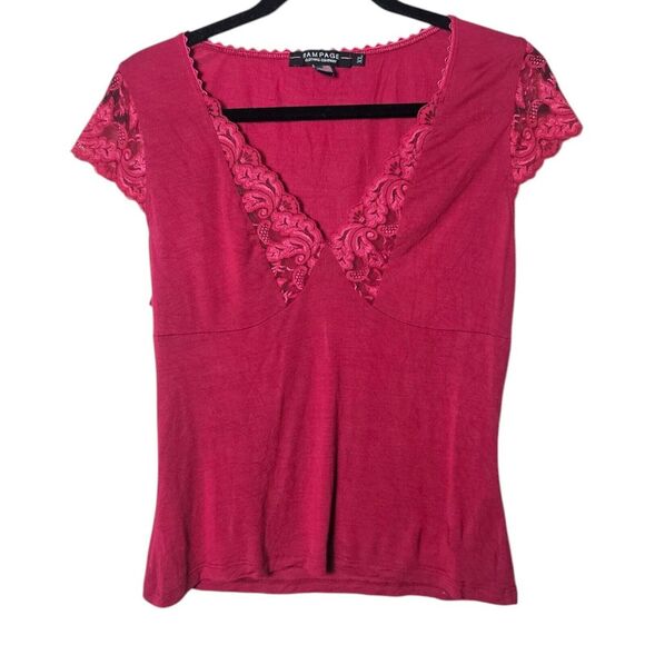VTG Rampage S* Babydoll Top Pink Rayon Lace Trim Y2K Coquette Valentine - Picture 1 of 7